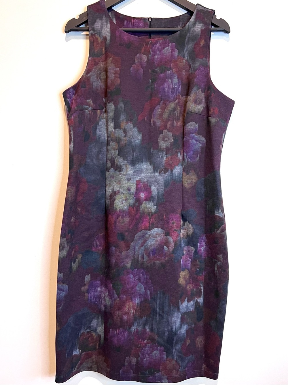 Vintage Floral Sheath Dress Made in Canada Sleeveless Midi Size Large